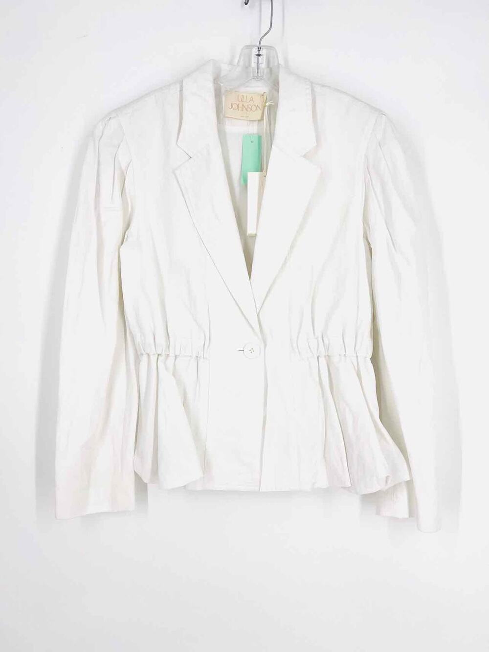 Ulla Johnson Size M White Solid Linen Blend NEW Designer Blazer